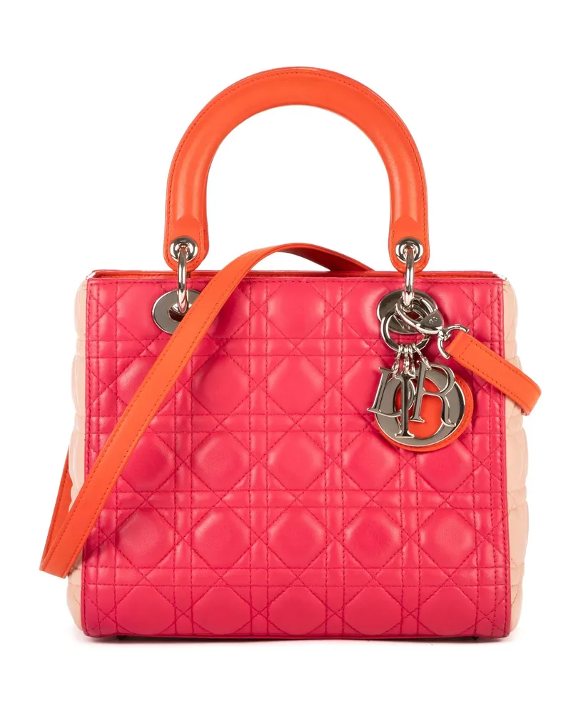 Dior Crossbody Bags Lady Dior Zip Medium pink Rosa