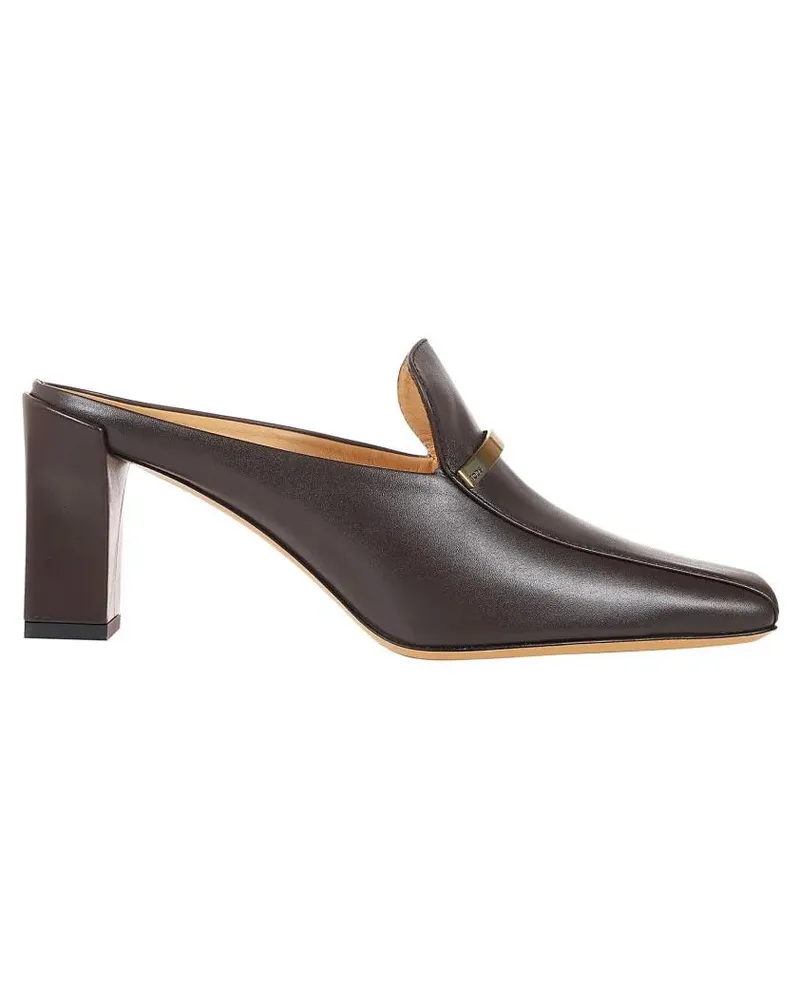 TOD'S Sandalen Mules With Pointed Toe And Gold Accents braun Braun