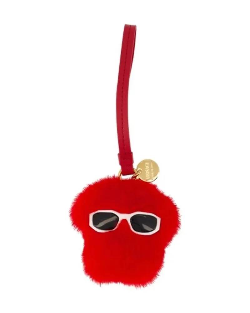 Versace Schlüssel- & Taschenanhänger Charm Keychain - Leather - Red red Rot