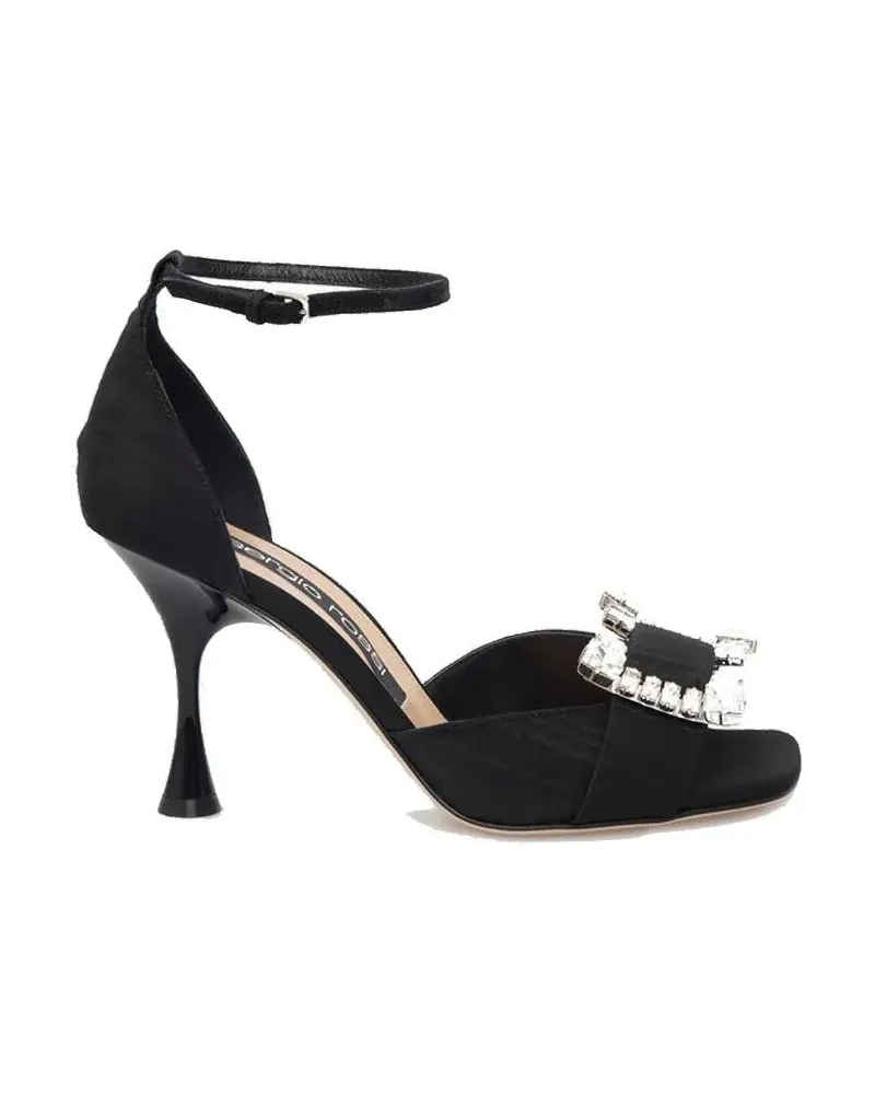 Sergio Rossi Sandalen Sr Twenty Crystal Sandals With Ankle Strap And Ele schwarz Schwarz