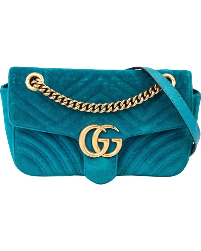 Gucci Crossbody Bags  Blue Velvet GG Marmont Crossbody Bag blau Blau