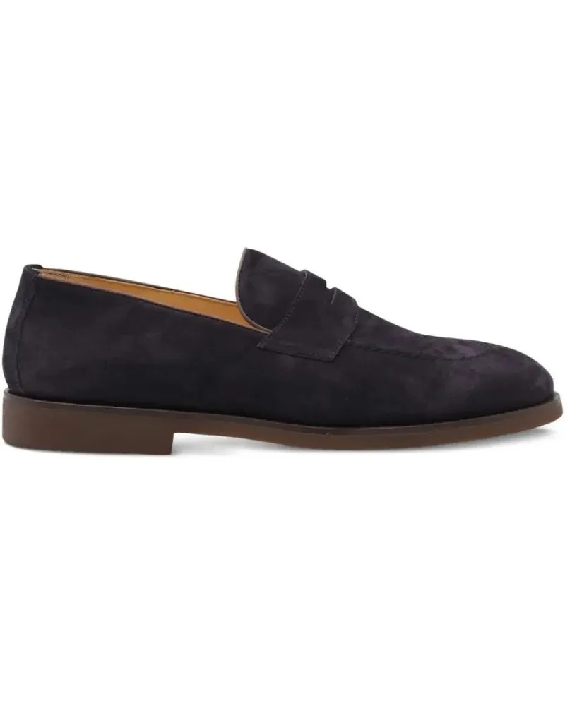 Brunello Cucinelli Low-Top Sneaker Low-Profile Black Suede Loafers With Strap Detail schwarz Schwarz