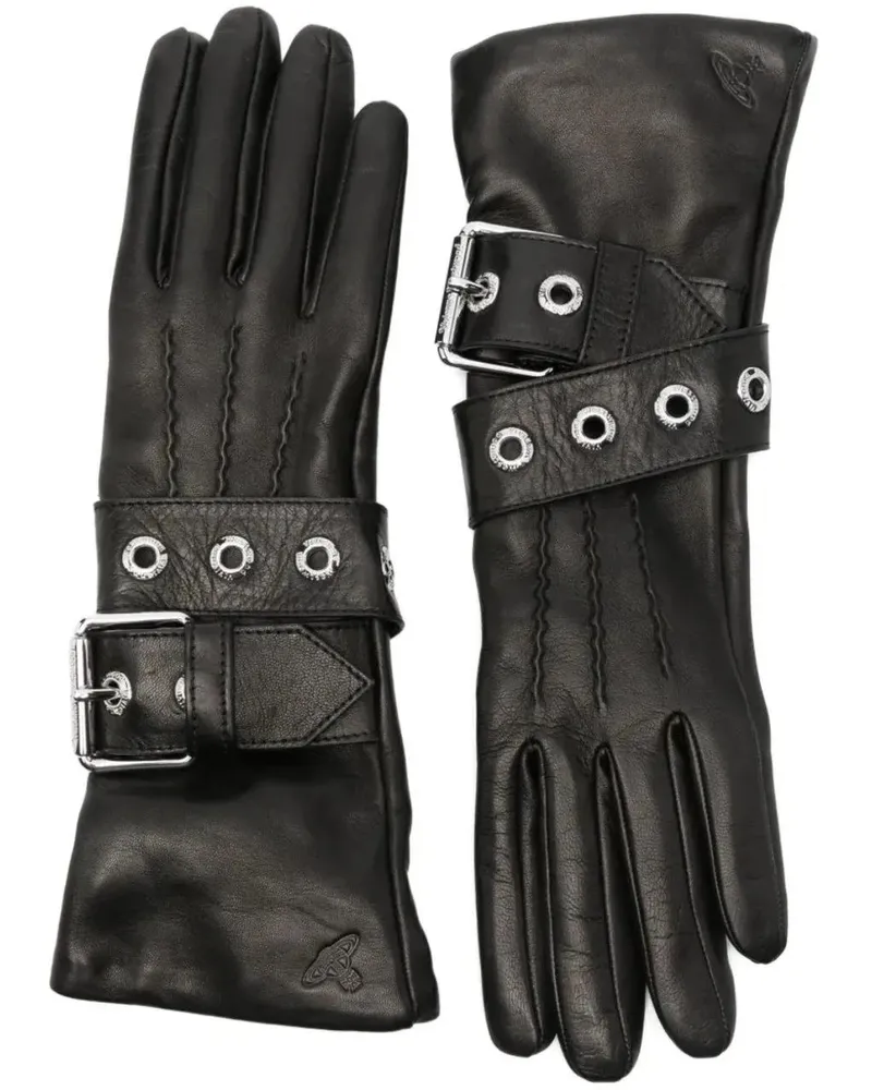 Vivienne Westwood Handschuhe Belt Buckle Gloves Black schwarz Schwarz