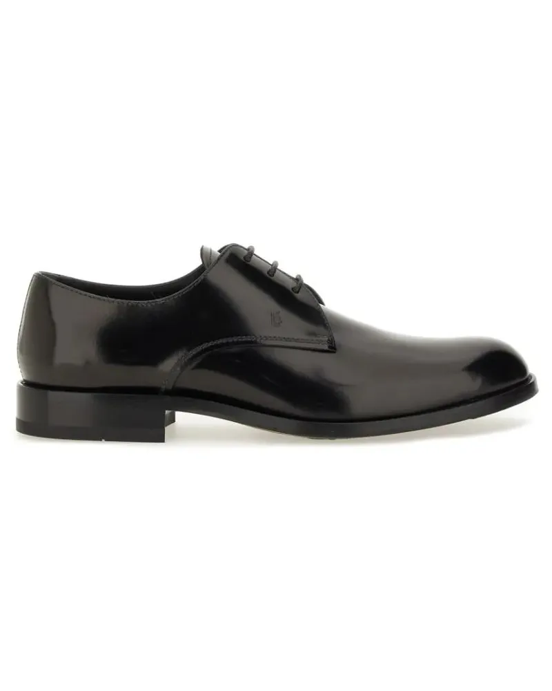 TOD'S Leather Lace-Up Derby Shoe schwarz Schwarz
