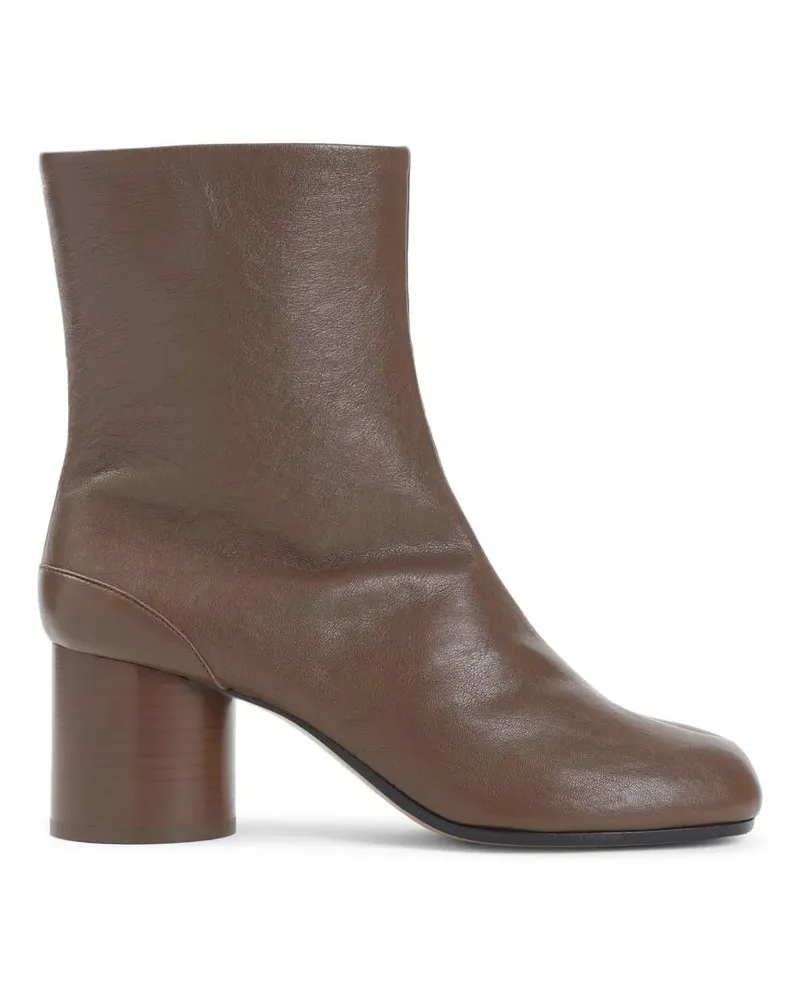 Maison Margiela Stiefel Signature Split-Toe Brown Leather Tabi Boots braun Braun