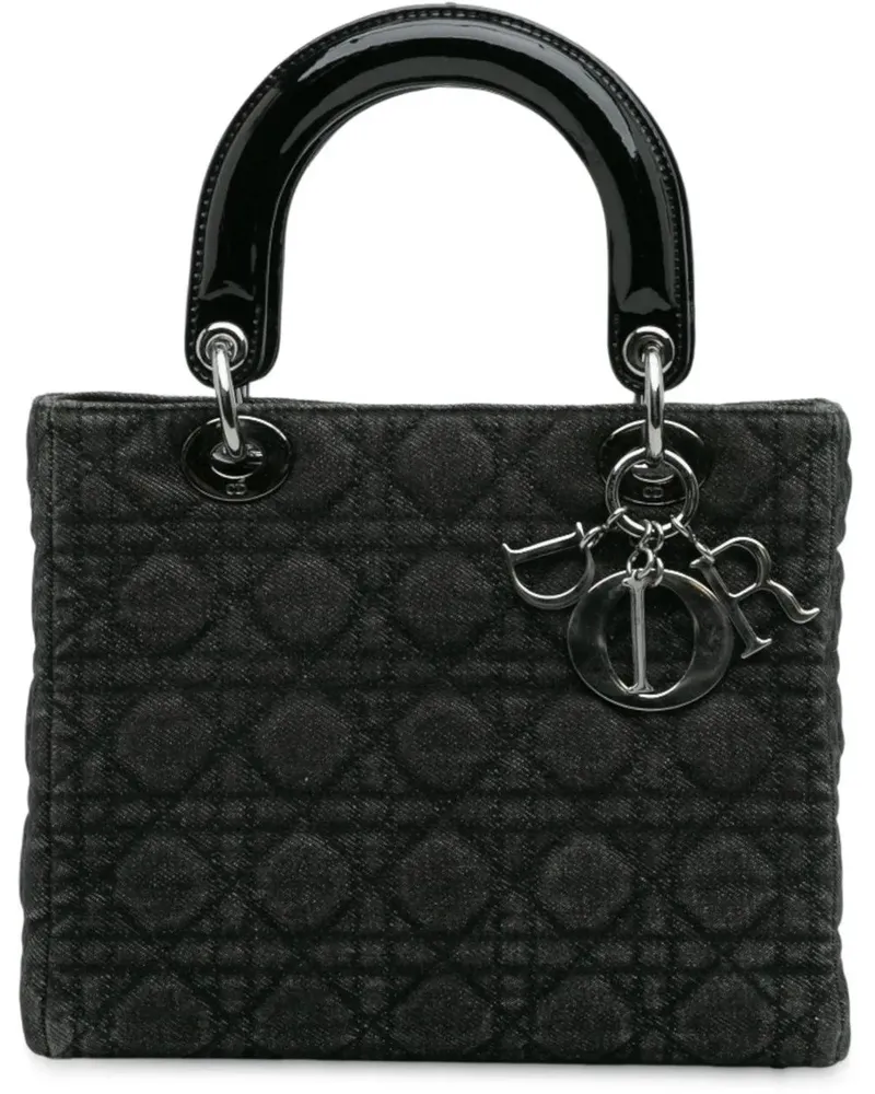 Dior Hobo Bags Medium Denim Cannage Lady Dior schwarz Schwarz