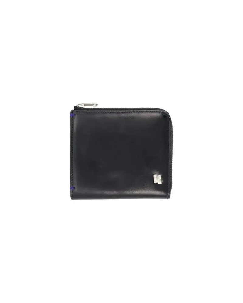 Adererror Portemonnaies 01 Trs Tag Wallet - Leather - Black Schwarz