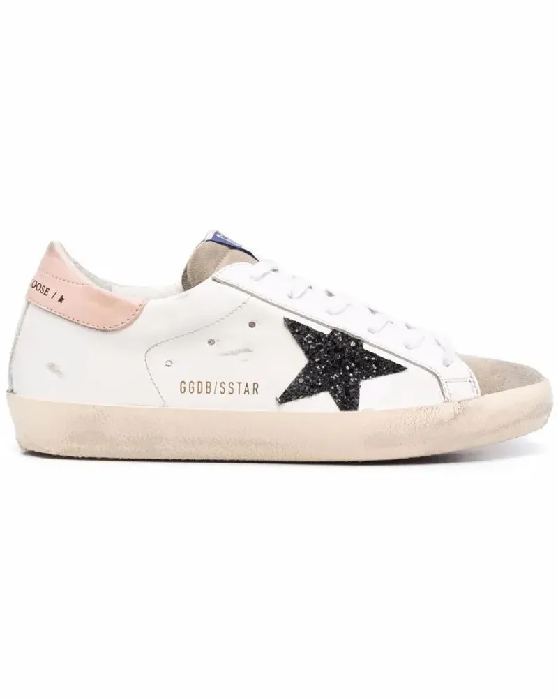 Golden Goose Low-Top Sneaker Super Star Glitter Sneaker weiß Weiß