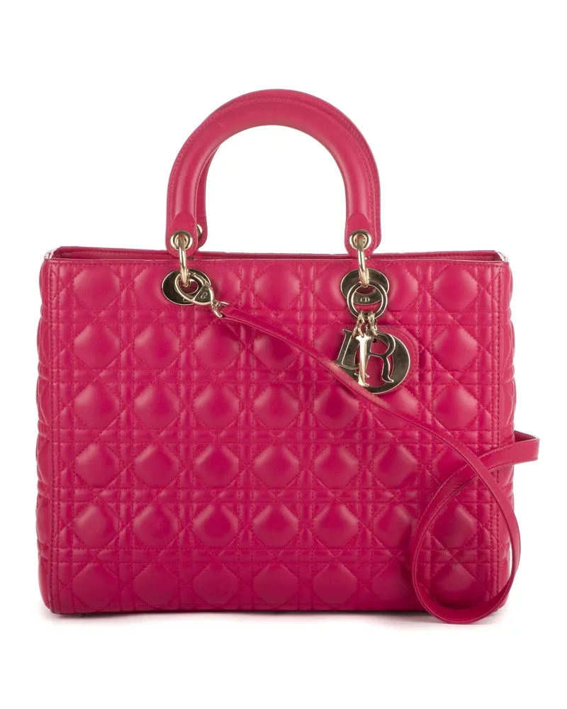 Dior Crossbody Bags Large Lady Dior Zip GM pink Rosa