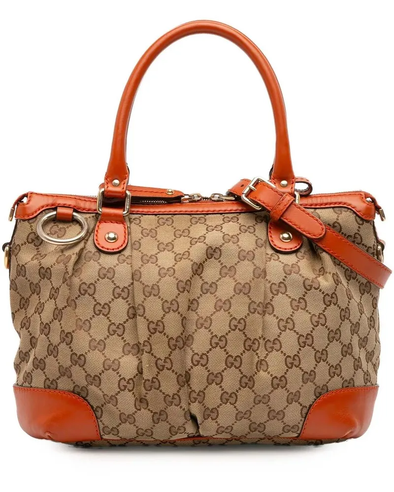Gucci Hobo Bags GG Canvas Sukey Satchel braun Braun