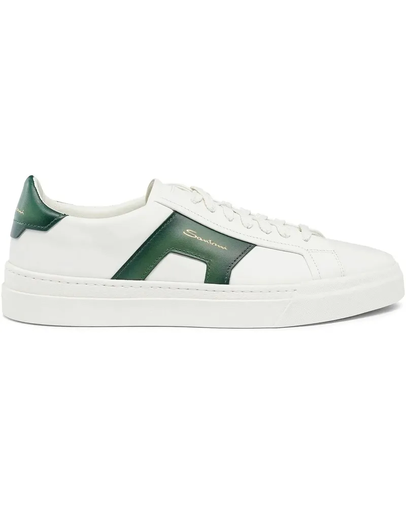 Santoni Low-Top Sneaker Men?s leather double buckle sneaker weiß Weiß