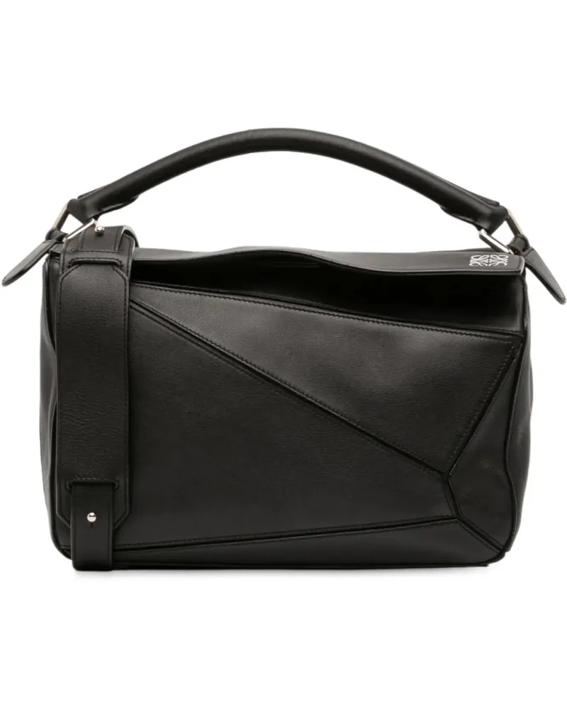 Loewe Hobo Bags Medium Calfskin Puzzle Satchel schwarz Schwarz