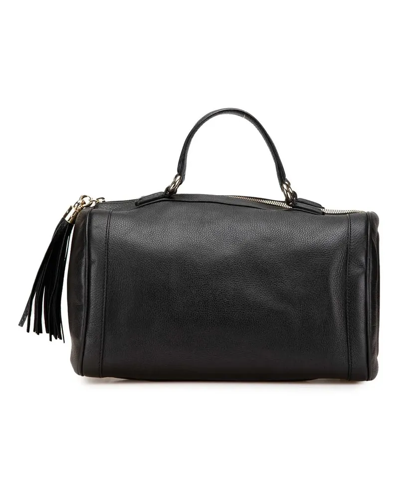 Gucci Crossbody Bags 2000-2015 Medium Pebbled Calfskin Soho Boston Bag schwarz Schwarz