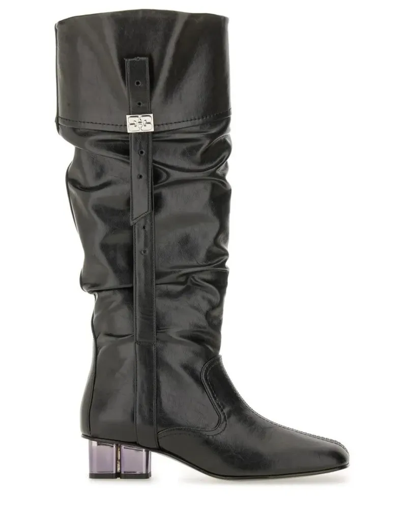 Ganni Stiefel "Butterfly" Slouchy Boot schwarz Schwarz