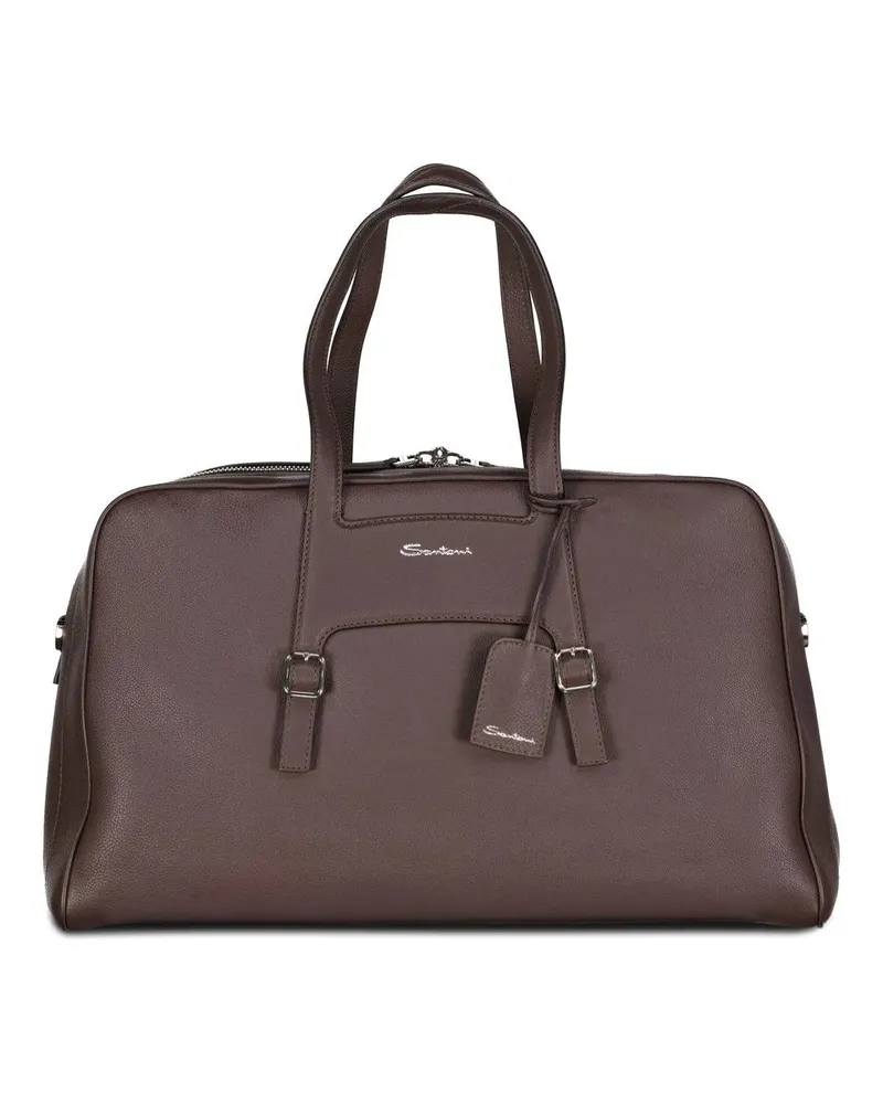 Santoni Businesstaschen & Reisegepäck Weekender aus Leder braun Braun