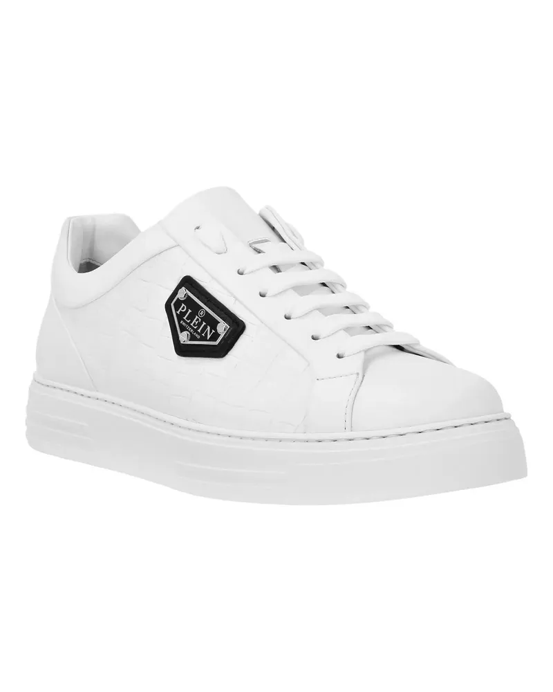 Philipp Plein Low-Top Sneaker Low-Top Turnschuhe Crocco Print weiß Weiß