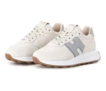 Low-Top Sneaker Sneakers aus Veloursleder creme