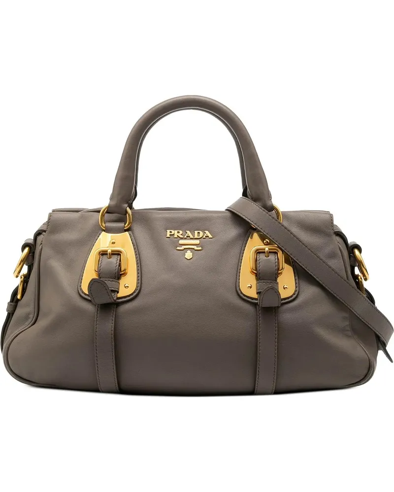 Prada Hobo Bags Soft Calfskin Shopping Satchel grau Grau