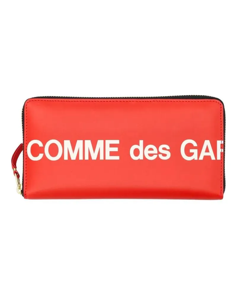 Comme des Garçons Portemonnaies Zip Around Huge Logo rot Rot