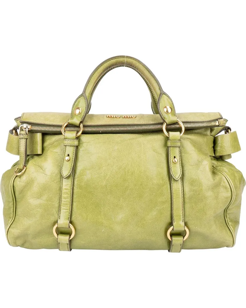 Miu Miu Crossbody Bags  Green Leather City Handbag grün Grün