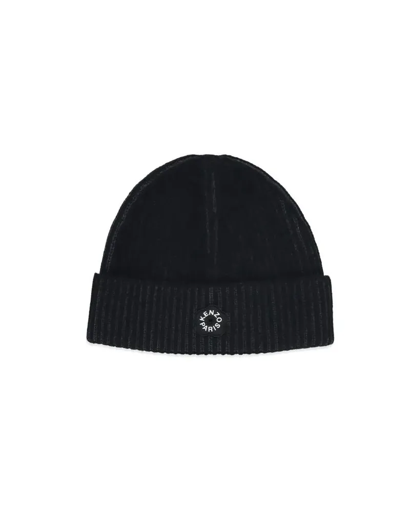 Kenzo Caps & Mützen Wool And Cotton Beanie schwarz Schwarz