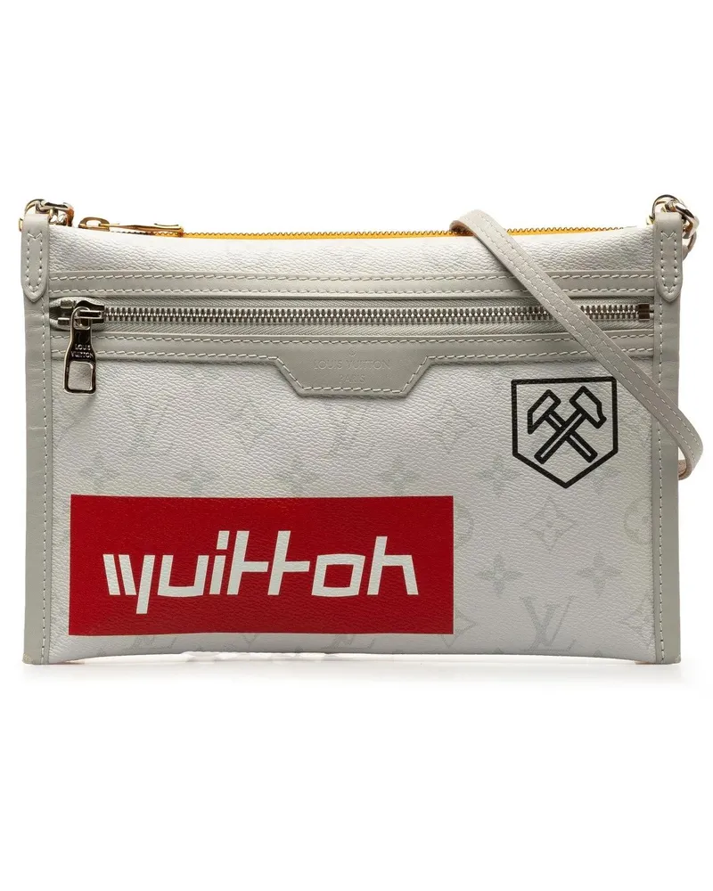 Louis Vuitton Hobo Bags Monogram Antartica Double Flat Messenger grau Grau