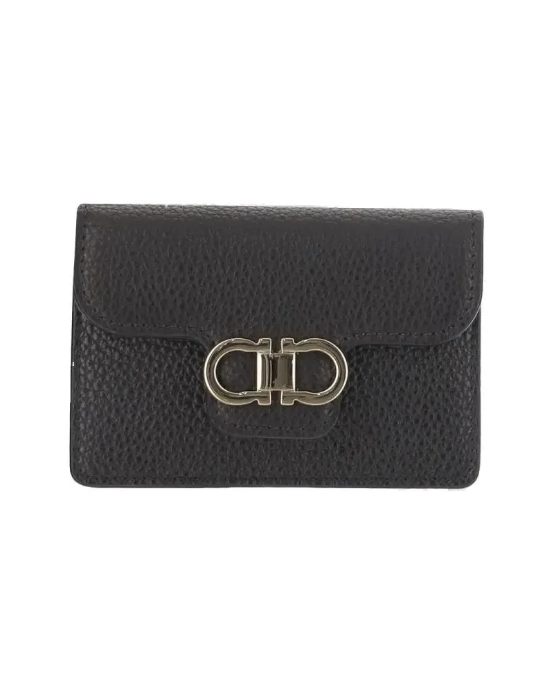 Ferragamo Portemonnaie Gancini Leather Wallet schwarz Schwarz