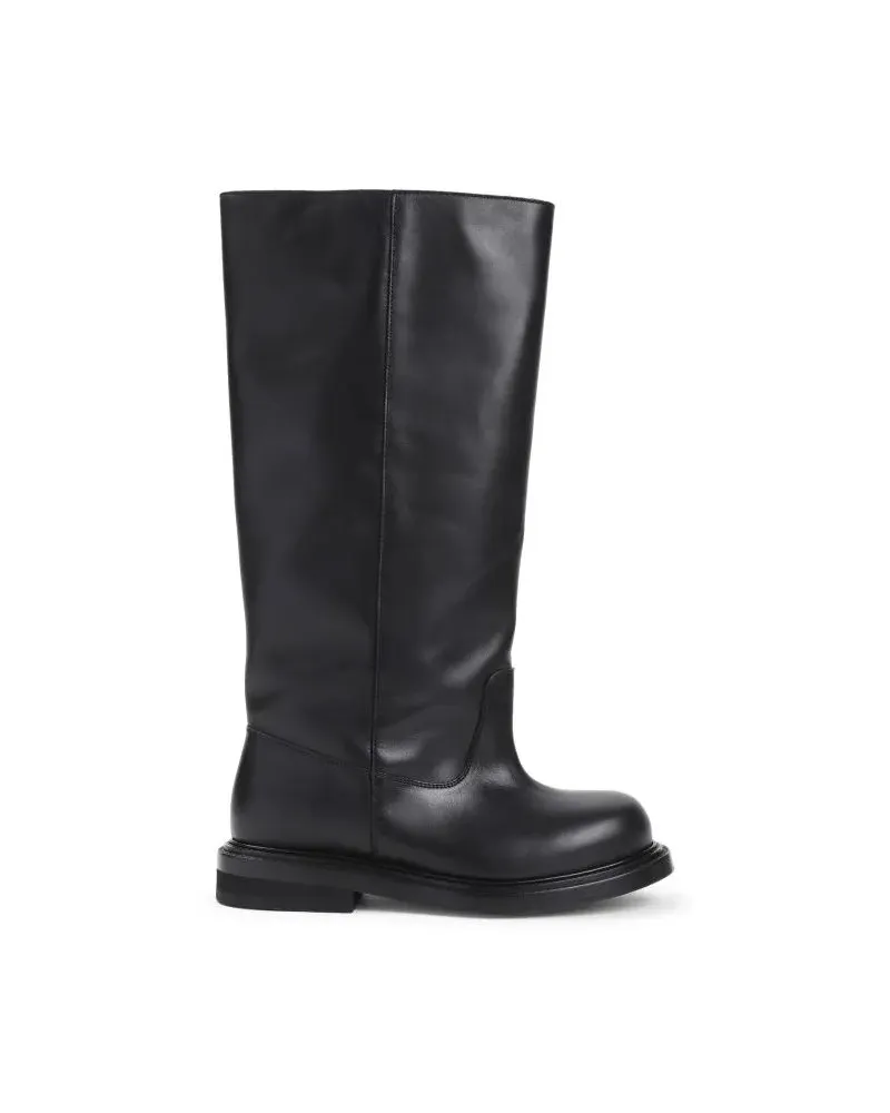 Moschino Stiefel Black Leather Boots schwarz Schwarz