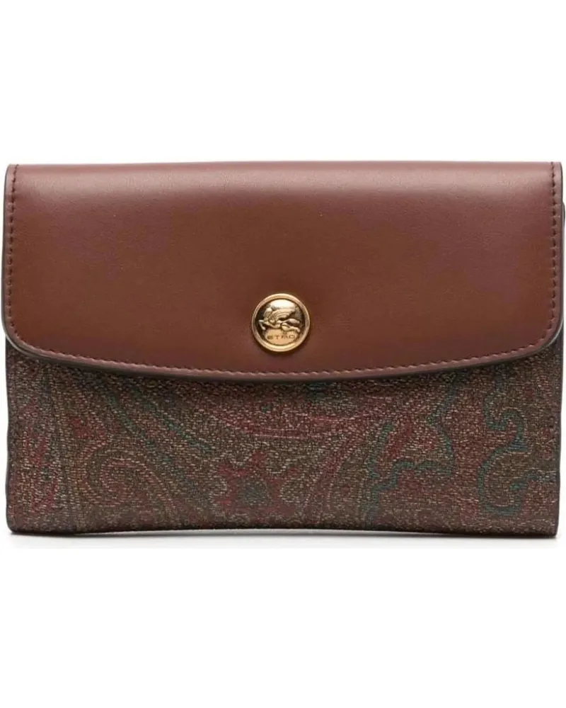 Etro Portemonnaie Textured Brown Wallet braun Braun
