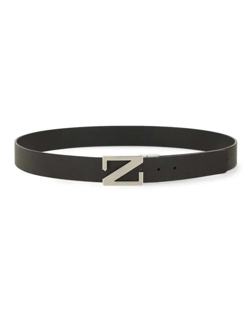 Ermenegildo Zegna Gürtel Reversible Belt With Monogram "Z" Buckle schwarz Schwarz