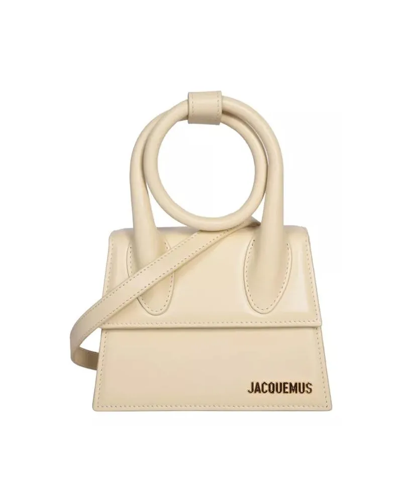 Jacquemus Shopper Le Chiquito Noeud Leather Shoulder Bag Creme