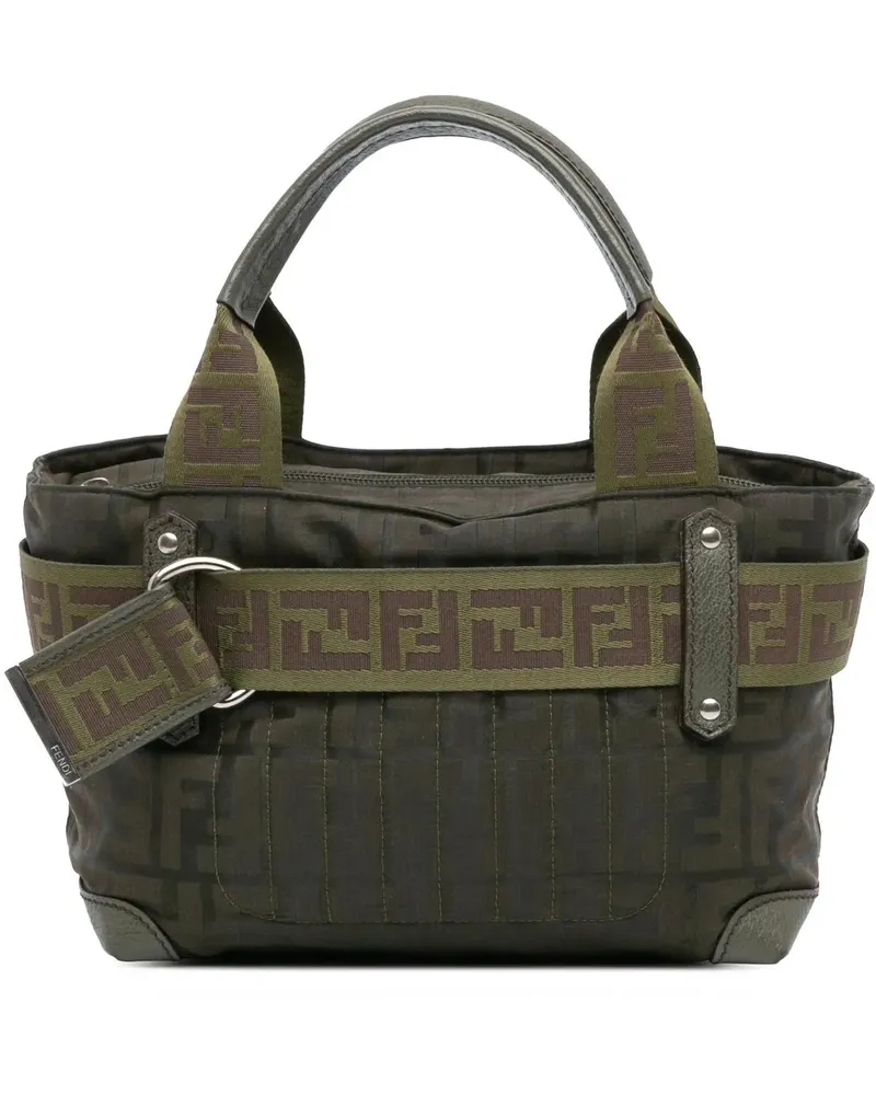 Fendi Crossbody Bags 2010-2024 Zucca Nylon Zip Code Handbag grün Grün