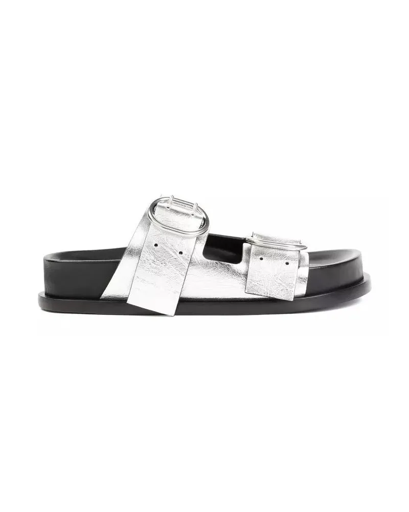 Jil Sander Sandalen Silver Moon Leather Sandals silberfarben Silber