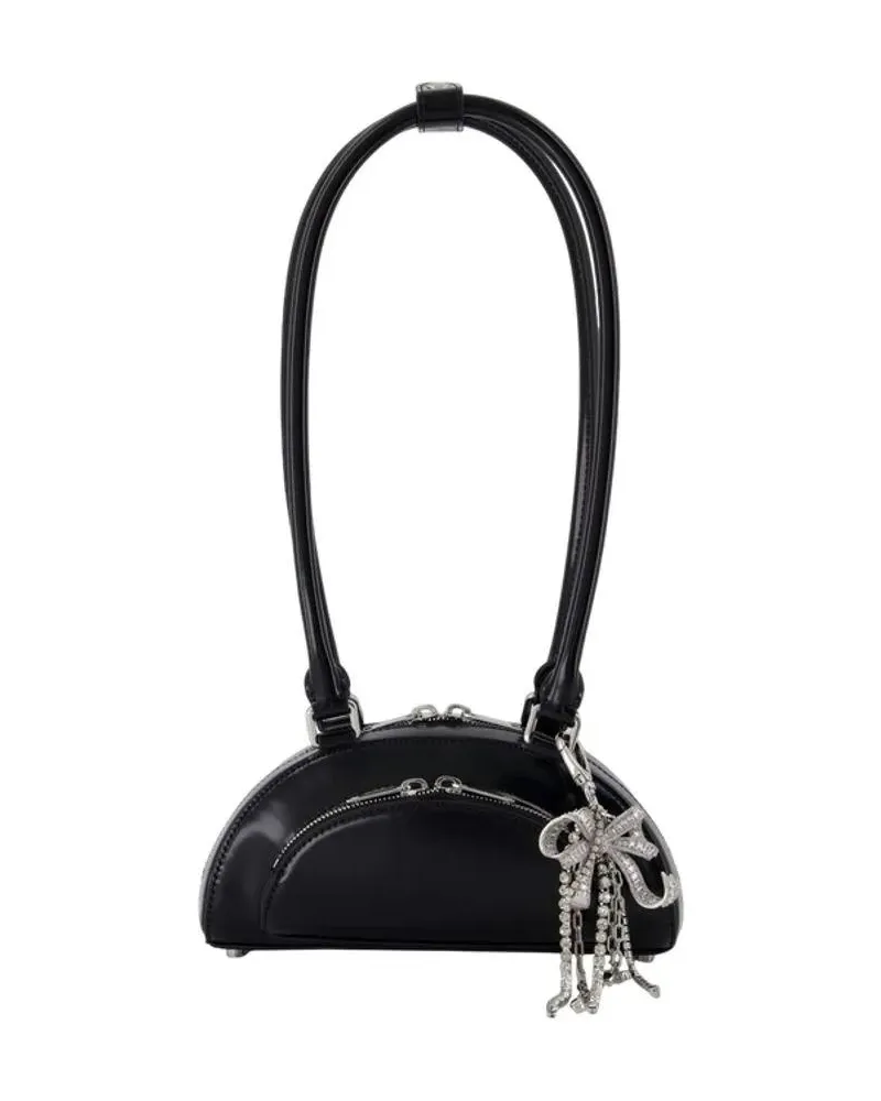 Self-Portrait Hobo Bags Mini With Charm Shoulder Bag - Leather - Black schwarz Schwarz