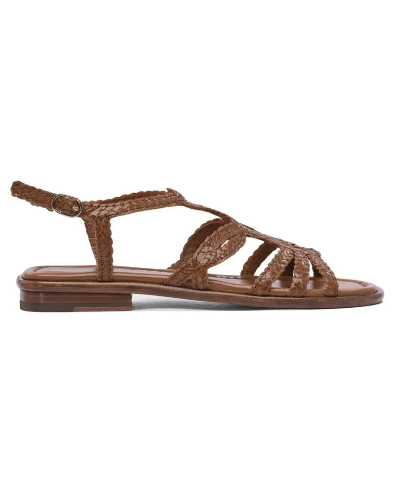 Pons Quintana Sandalen Intricately Woven Brown Leather Sandals braun Braun