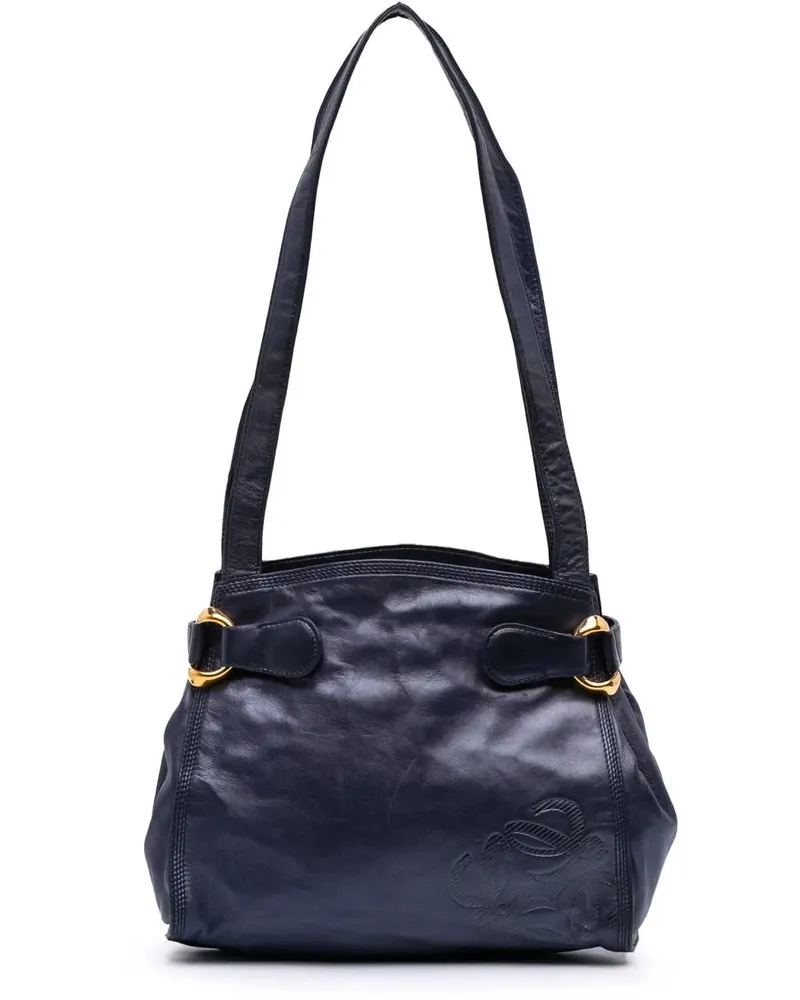 Loewe Hobo Bags Anagram Leather Shoulder Bag blau Blau