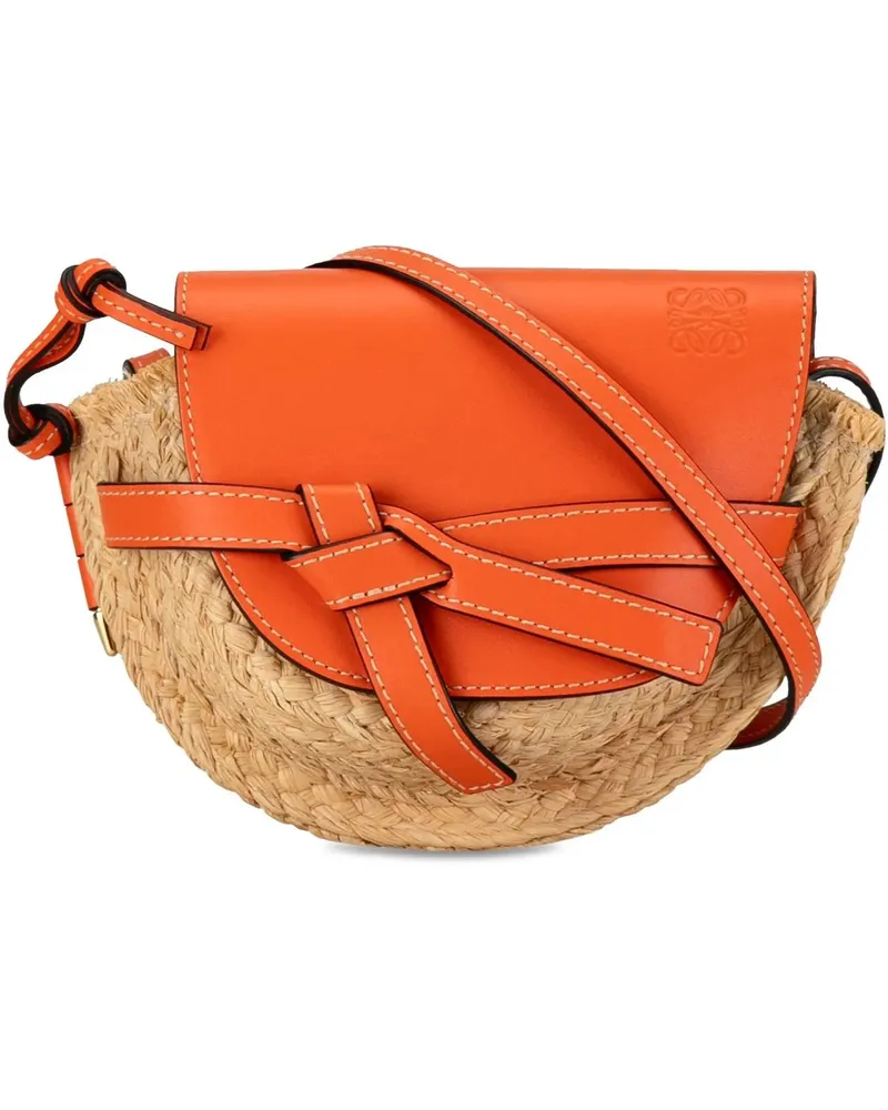 Loewe Hobo Bags Mini Raffia Gate Crossbody braun Braun