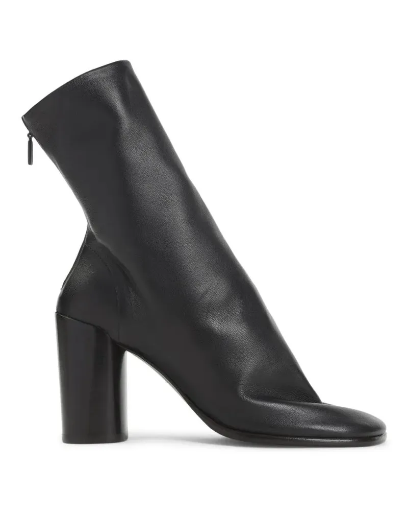 Christophe Lemaire Stiefel Dark Chocolate Brown Cuir Dagneau Glove Ankle 80 B schwarz Schwarz