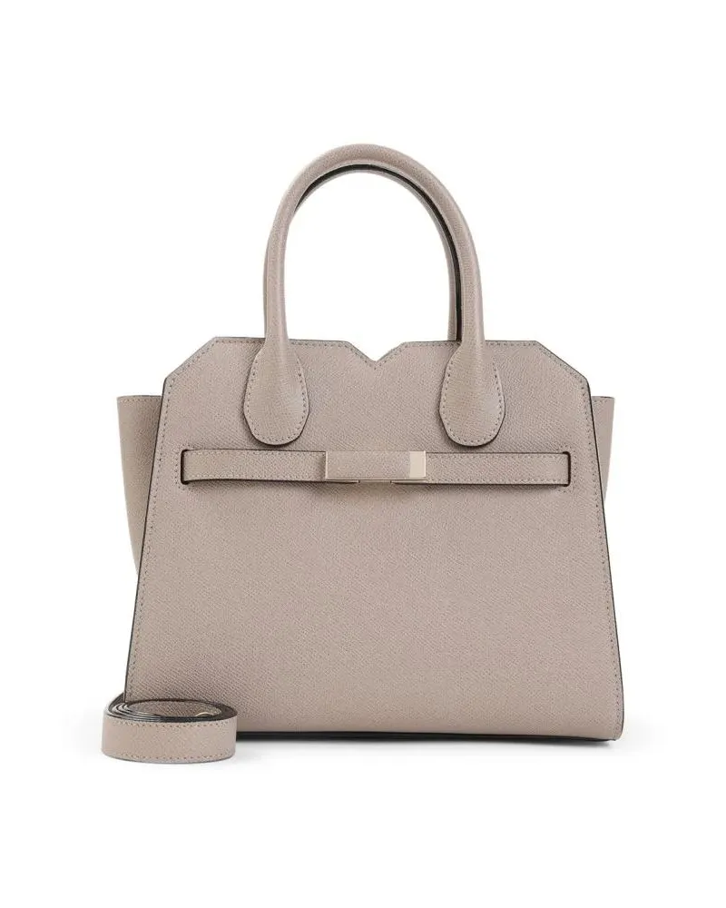 Valextra Hobo Bags Sahara Calf Leather Milano Mini Handbag grau Grau