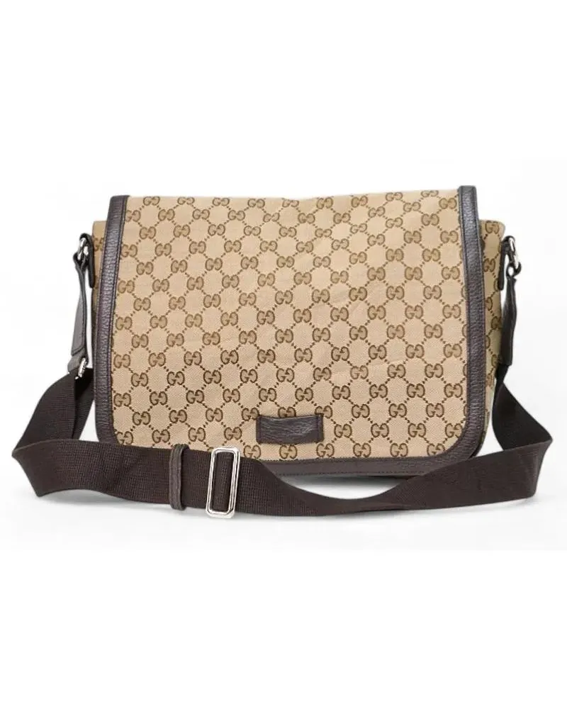 Gucci Hobo Bags Medium Gg Supreme Messenger Bag In Brown beige Beige