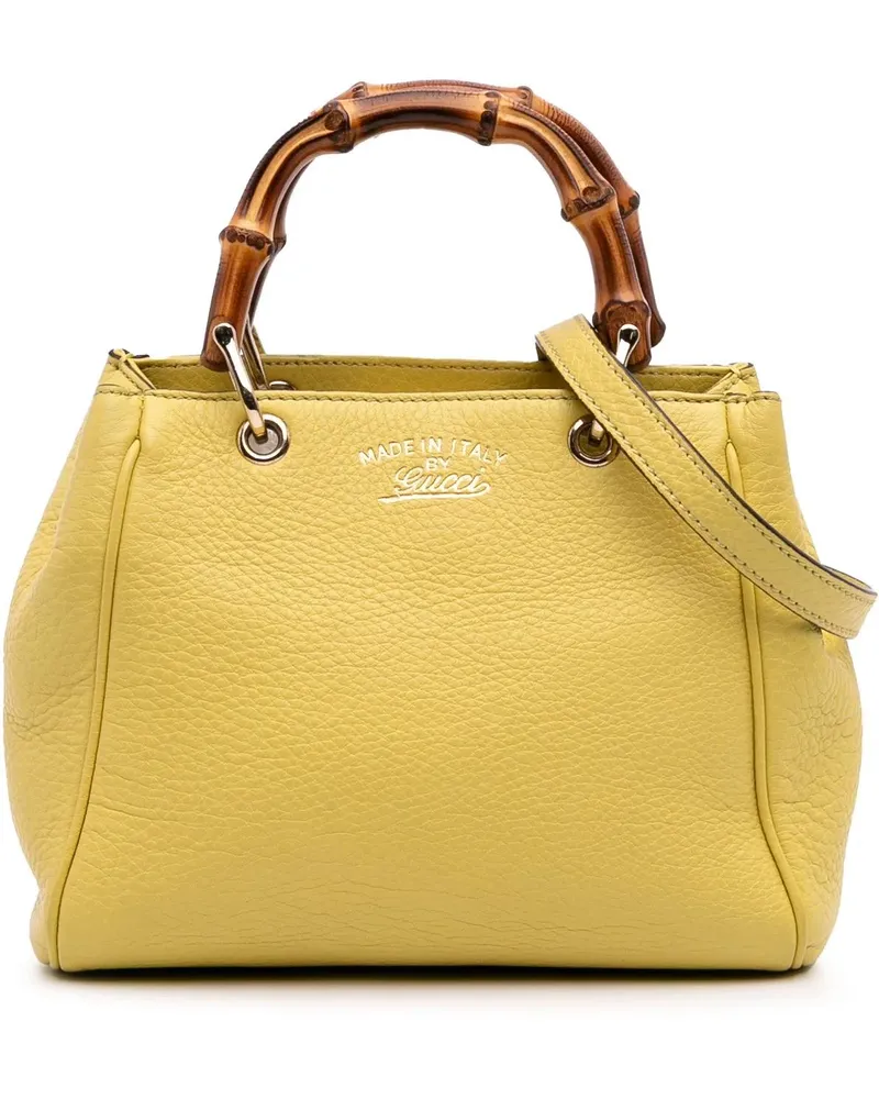 Gucci Hobo Bags Mini Calfskin Bamboo Shopper Satchel gelb Gelb