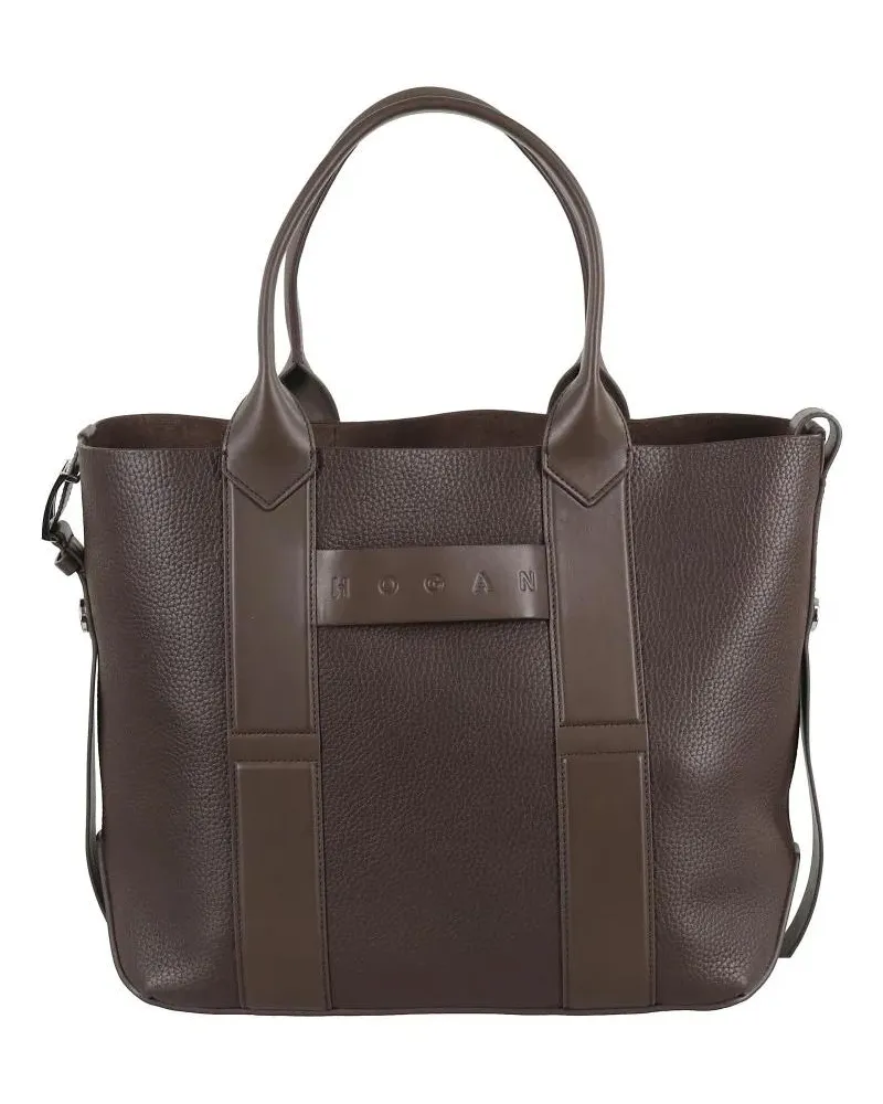 Hogan Shopper & Totes Medium Script Shopping Bag With Textured Leather S grau Grau