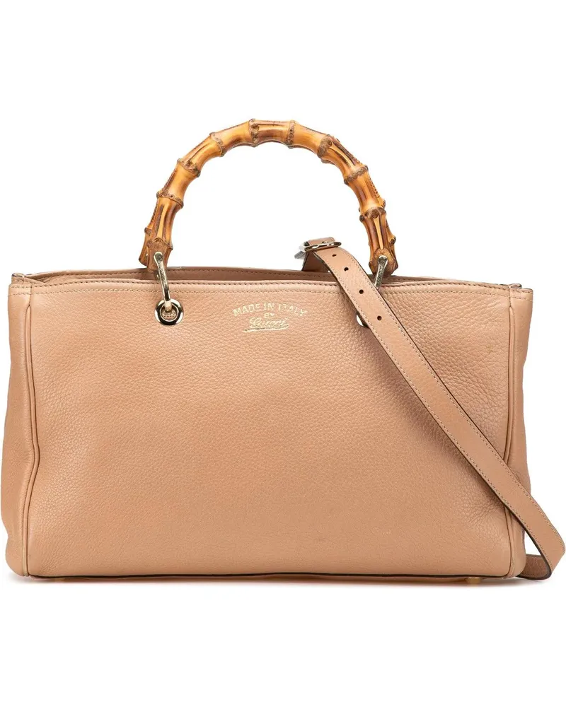 Gucci Hobo Bags 2000-2015 Medium Calfskin Bamboo Shopper Satchel braun Braun