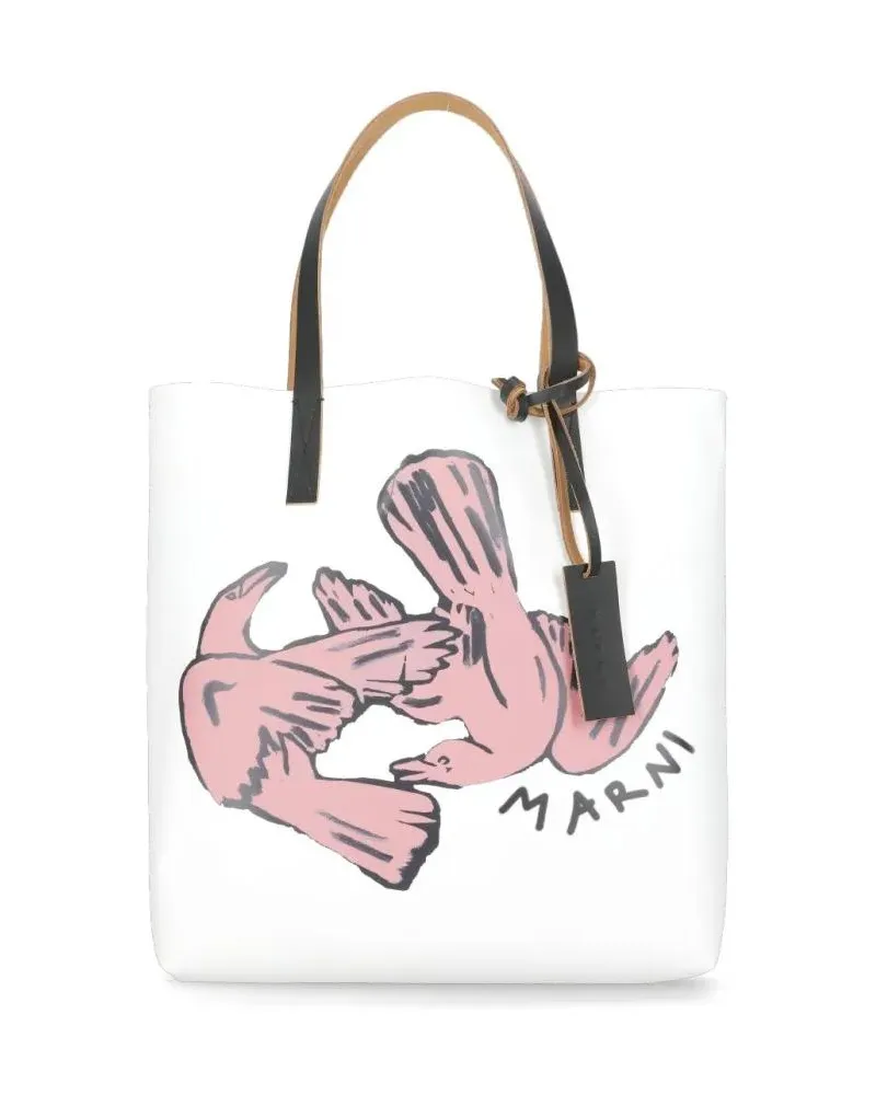 Marni Shopper & Totes Playful Printed  Shoulder Bag pink Rosa