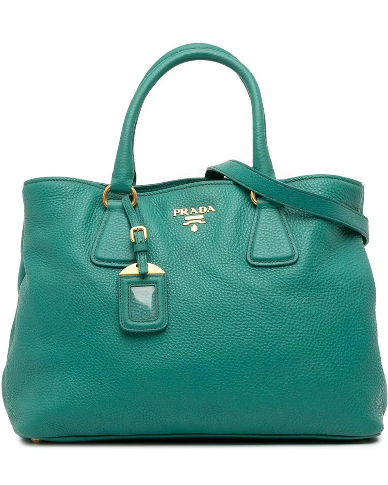 Prada Hobo Bags Vitello Daino Open Convertible Tote blau Blau