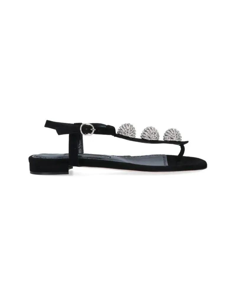 Manolo Blahnik Sandalen "Hobela" Flip-Flop Sandals schwarz Schwarz