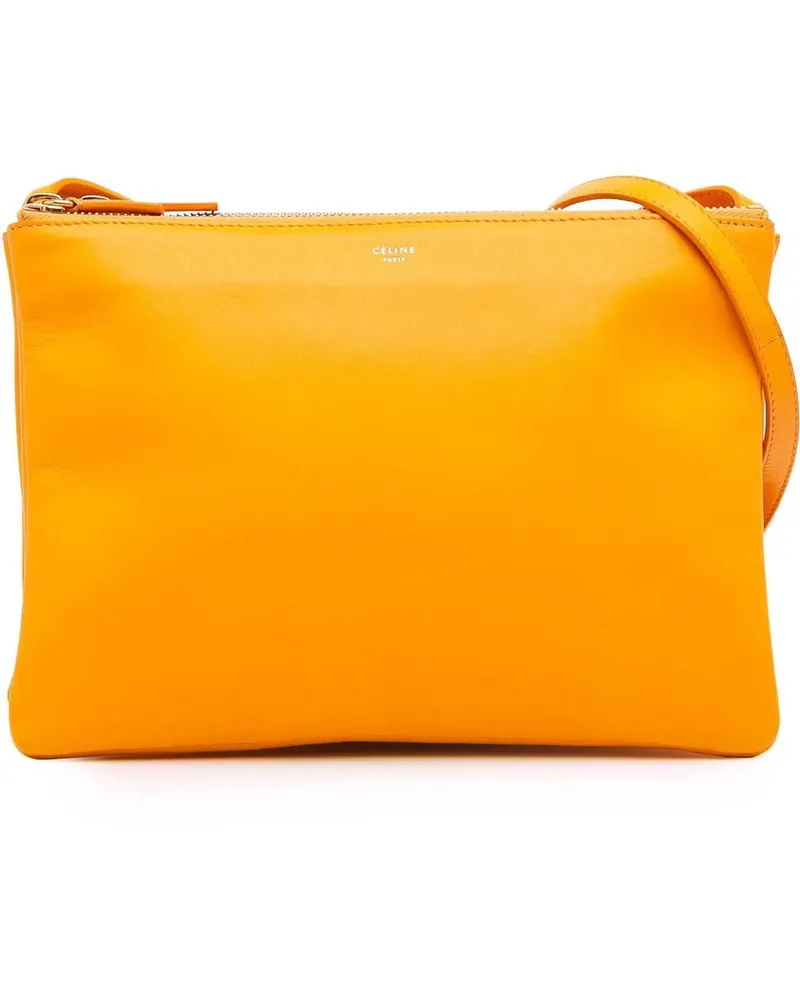 Celine Hobo Bags Large Lambskin Trio Crossbody orange Orange