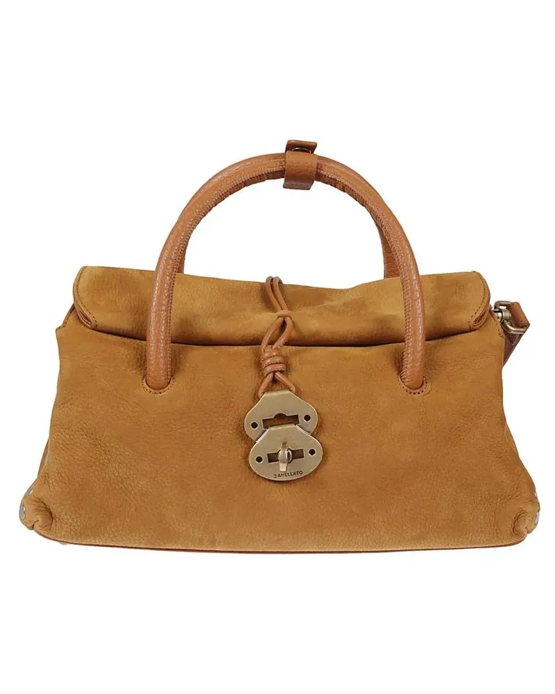 Zanellato Hobo Bags Textured Leather Shoulder Bag With Distinctive Cla braun Braun