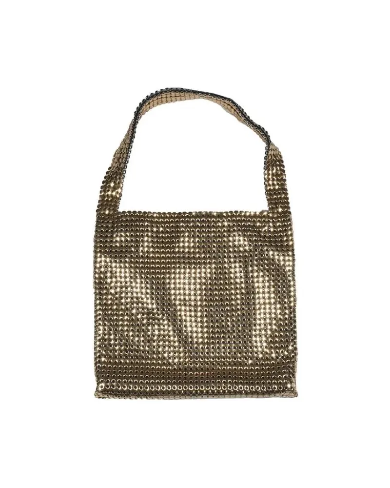 Paco Rabanne Crossbody Bags Small Gold Mesh Pixel Shoulder Bag goldfarben 
