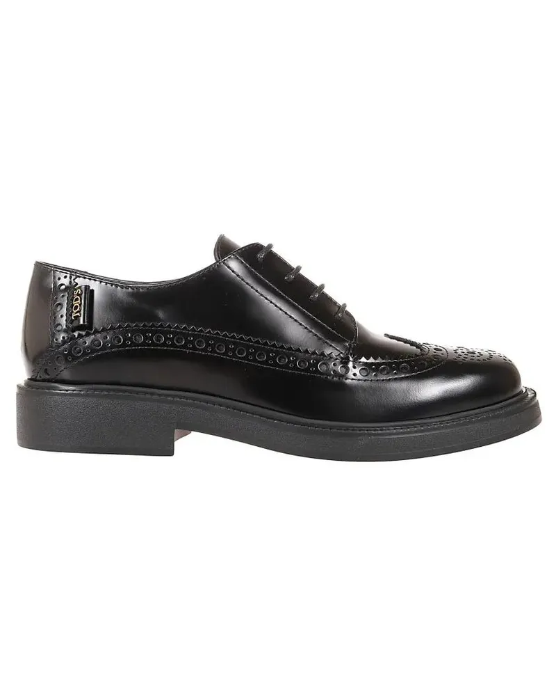 TOD'S Brogue Detail Leather Shoes With Sturdy Sole schwarz Schwarz